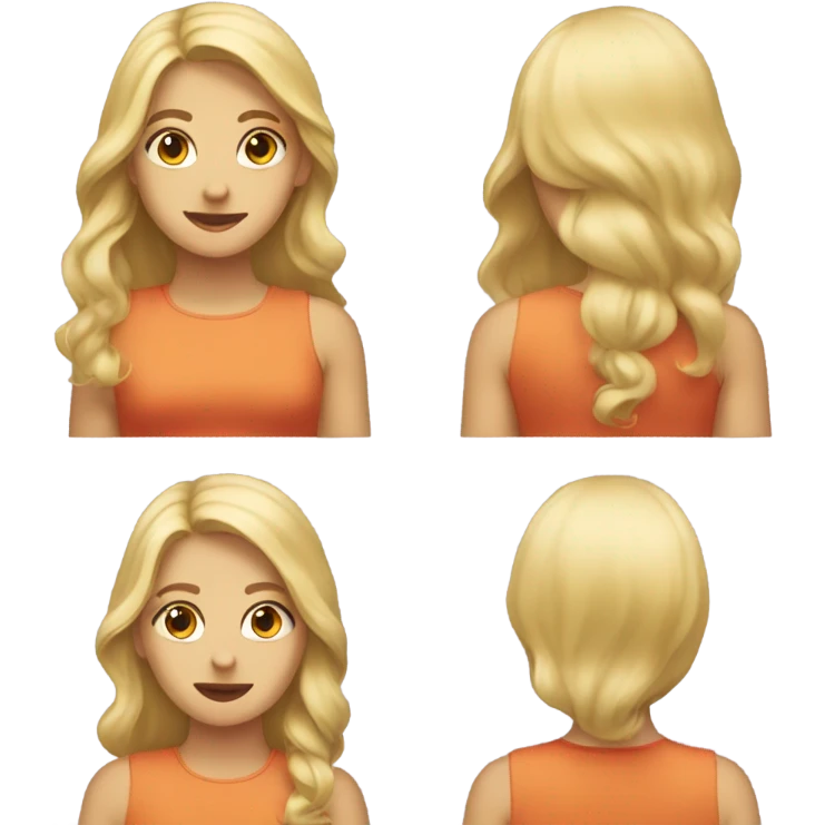 Back side blonde haired girl emoji