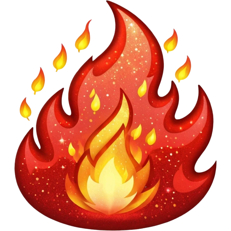red glitter fire emoji