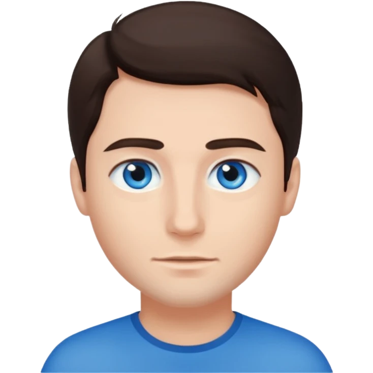 homme yeux bleu azur cheveux brun foncé emoji
