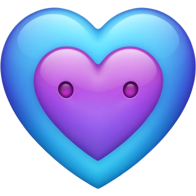 Combined blue and purple colour in one heart emoji emoji