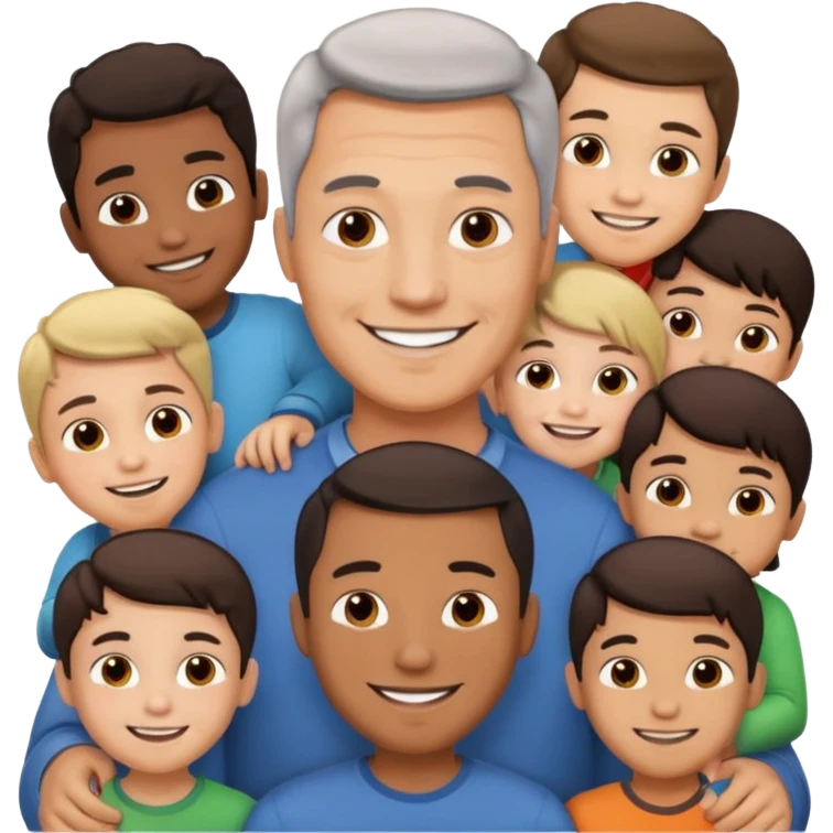 a father with many children emoji