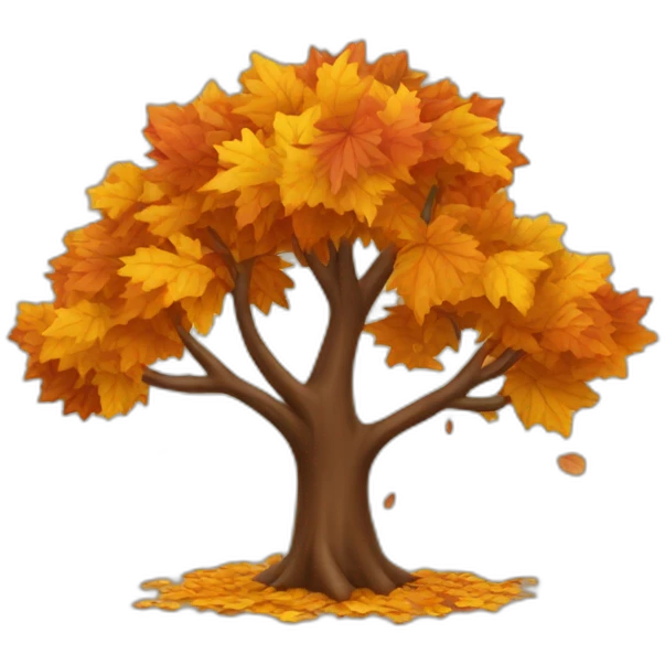 autumn tree with leaves falling  emoji