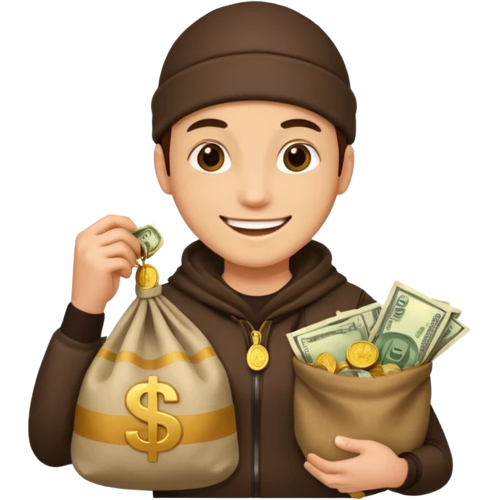 Ladrão com saco de dinheiro emoji