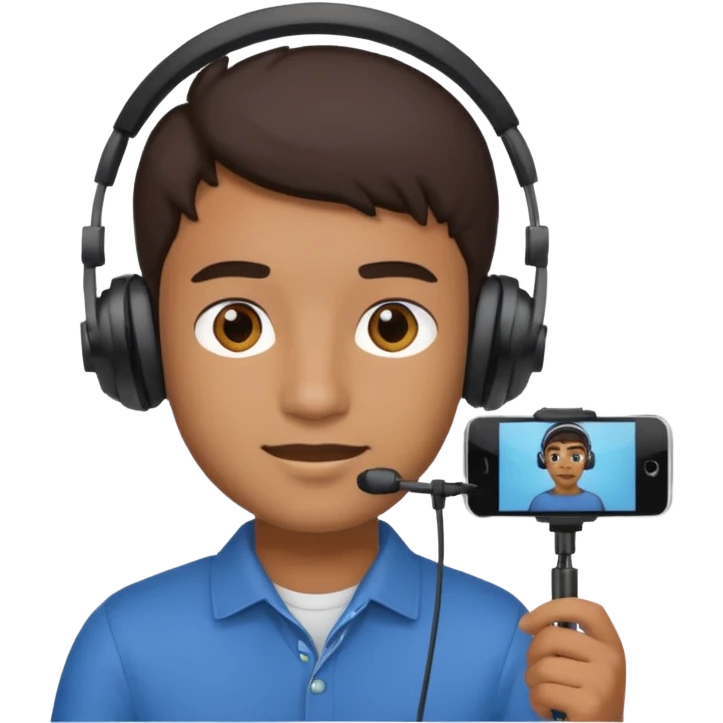 jovem pardo filmando emoji