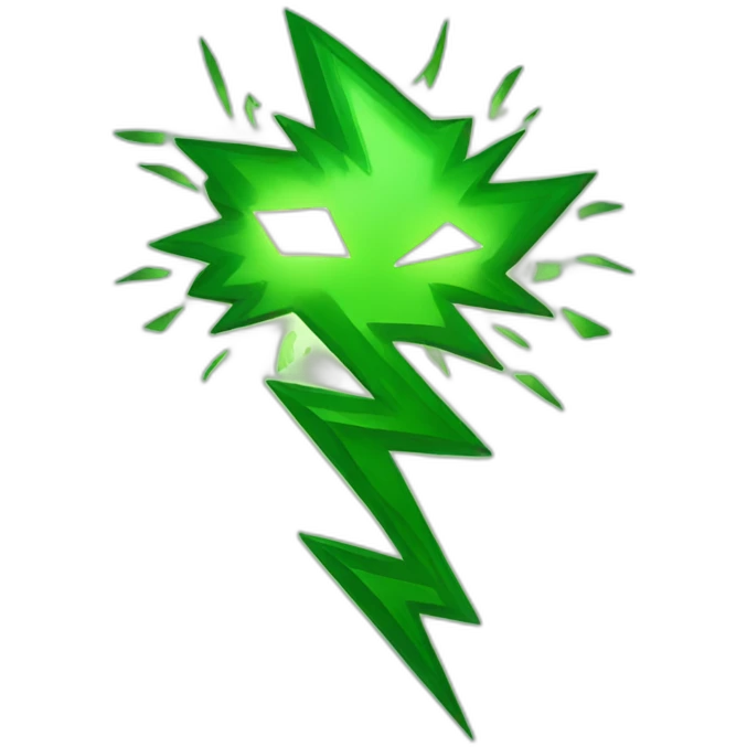 green lightning emoji