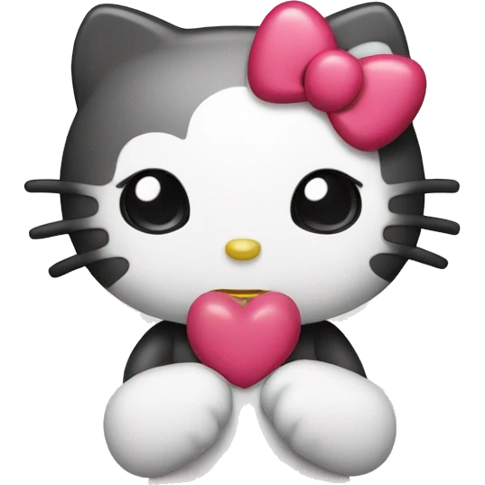 Hello kitty with heart eyes emoji
