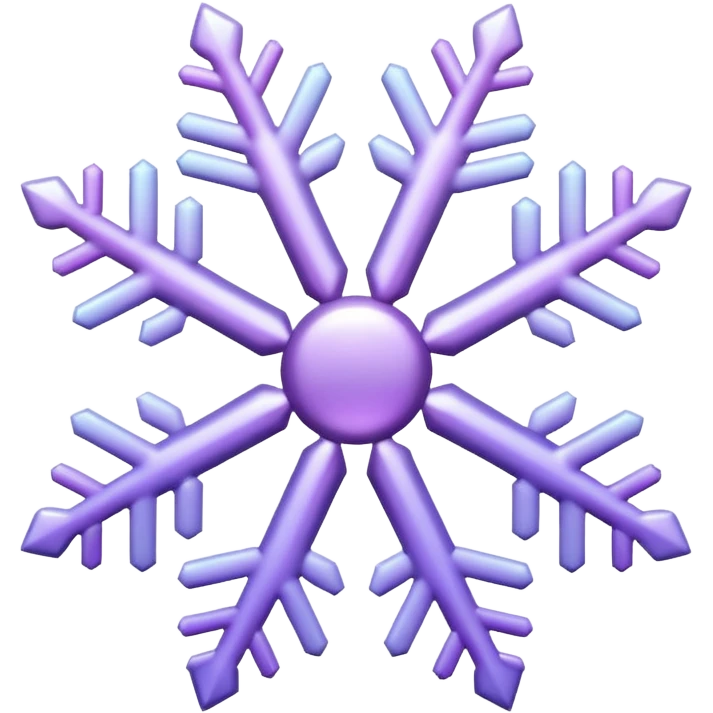Shiny whitish Pastel violet lavender lilac gradients snowflake  emoji