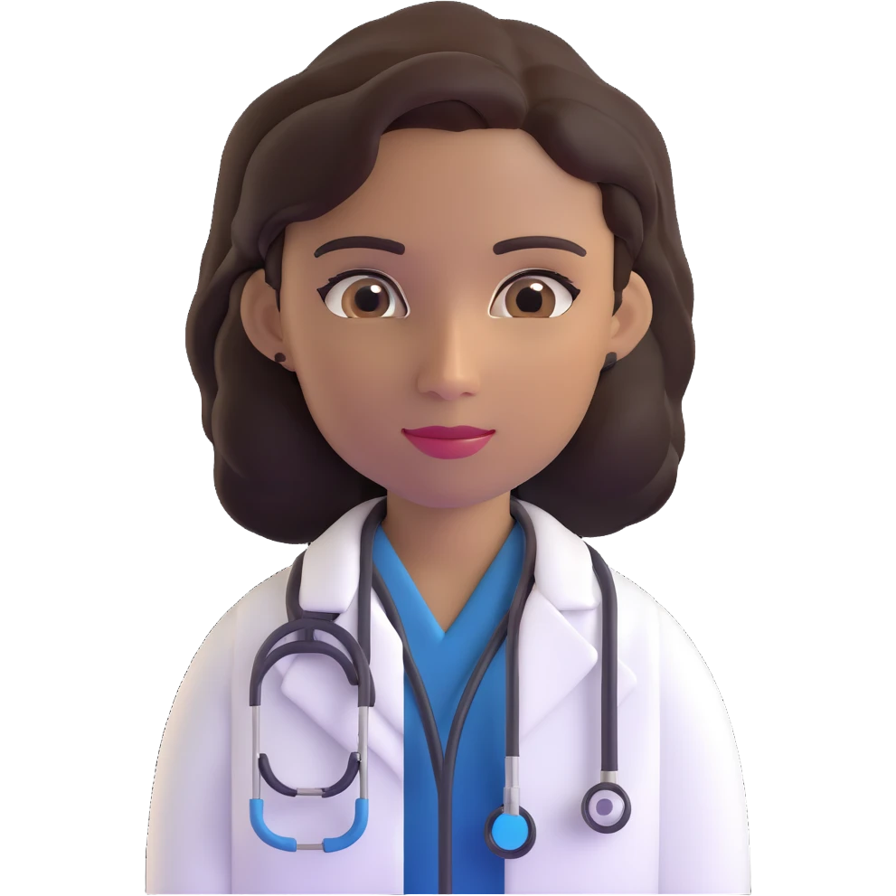 mature 60 year old doctor with stethoscope, dark brown hair, medium-dark tan skin tone, cinnamon skin, professional looking but not elderly emoji