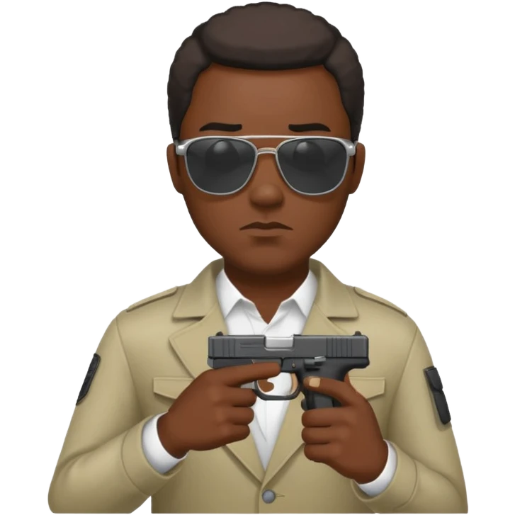 Smoking black guy with a glock in his on his other hand with some sunglasses  emoji