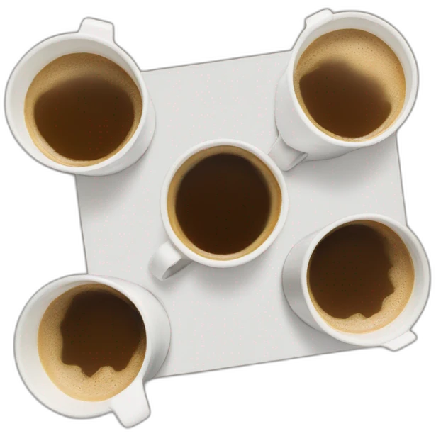 disposable white cups of coffee in a polaroid frame emoji