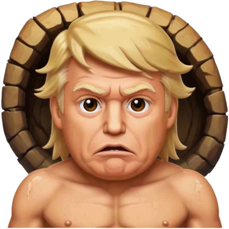 donald trump looking like a cave man emoji