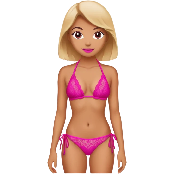 ultra realistic hot pink lace bikini emoji