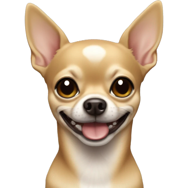 Black snd tan Chihuahua smiling emoji