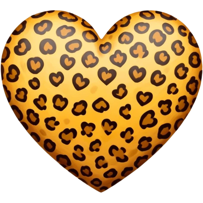 leopard print heart emoji