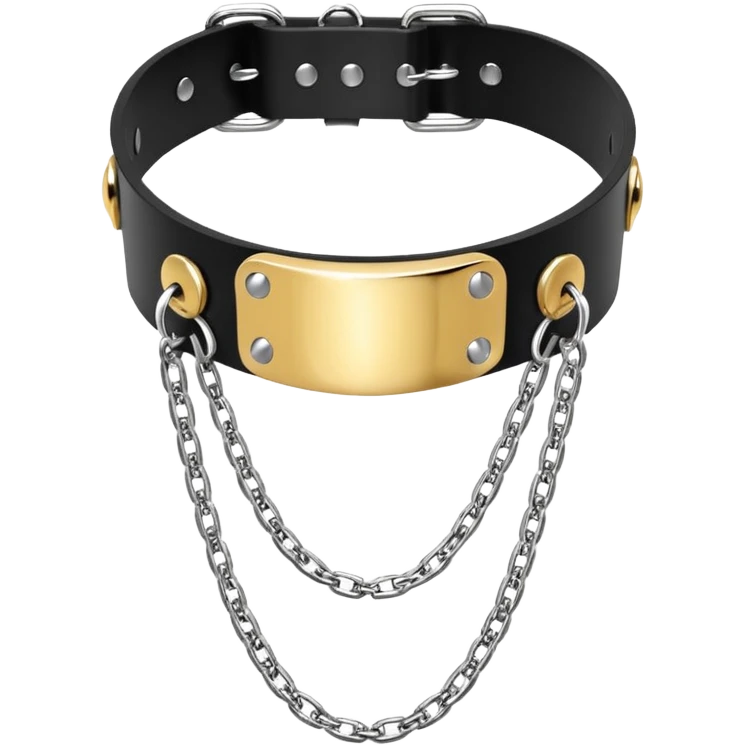 luxury fetish collar, silver chrome, smooth rounded metal, dominant erotic mood emoji