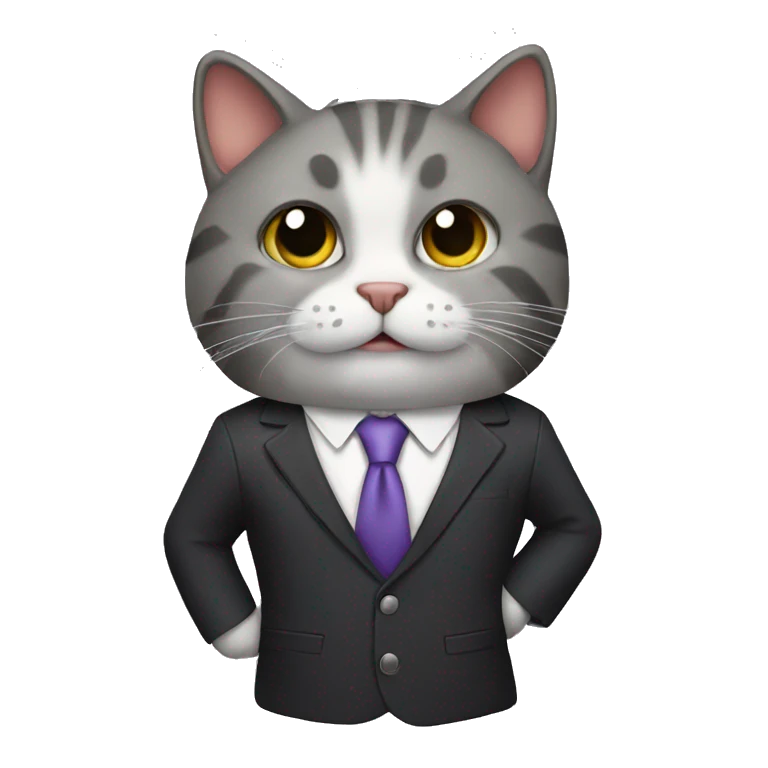 Cat in a suit emoji