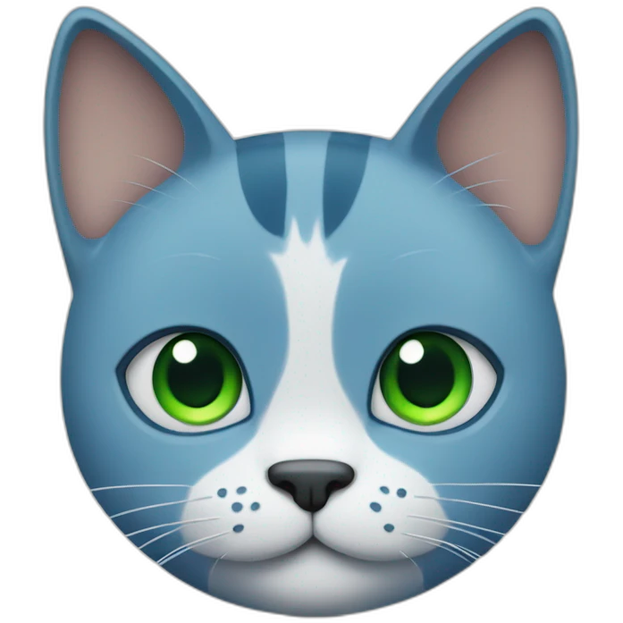 blue cat with green eyes thumbs up emoji