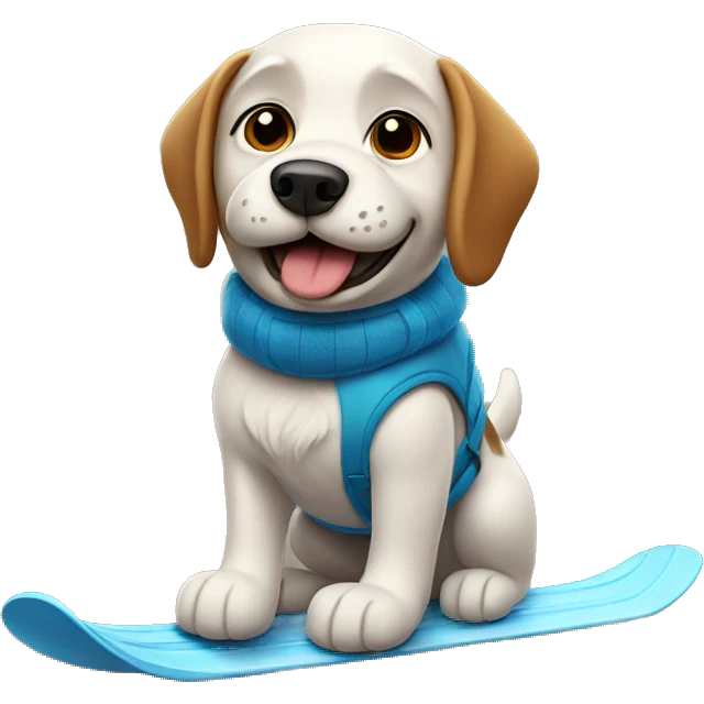 Dog skiing emoji