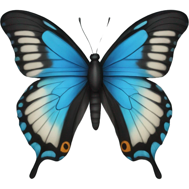Blue and black butterfly emoji