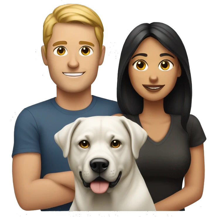 white man and white woman with a rottweiler dog emoji