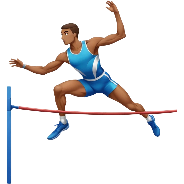 high jumper clearing the bar, dynamic pose emoji