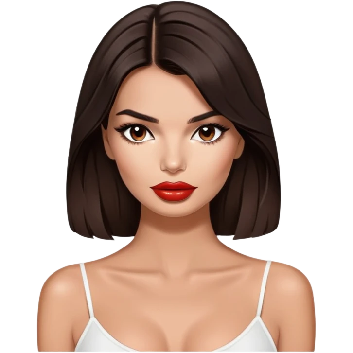 Glamorous model with dark hair and full lips, Emily Ratajkowski portrait emoji