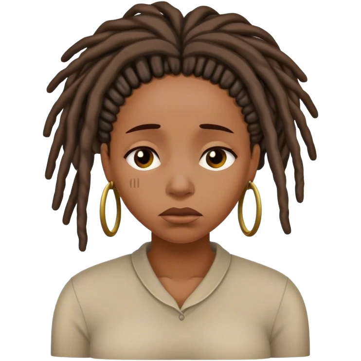 Black woman with locs sad emoji