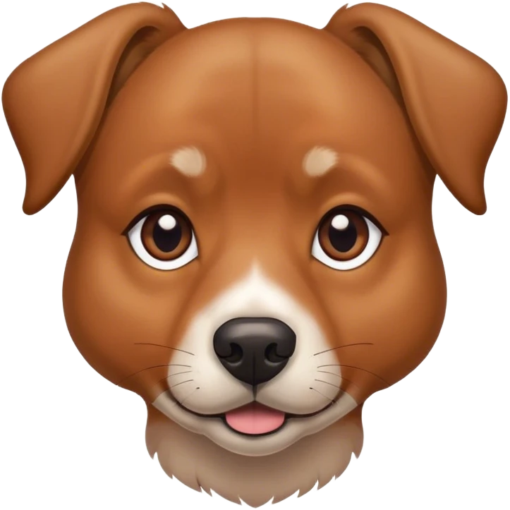 Realistic brown dog with dark eyes portrait emoji