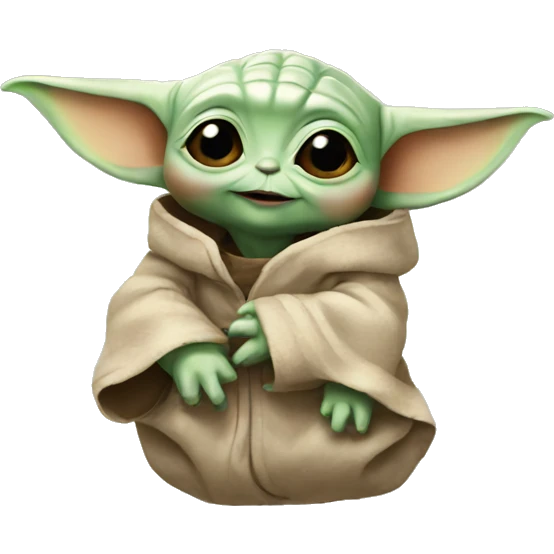 Baby yoda with butterflies  emoji