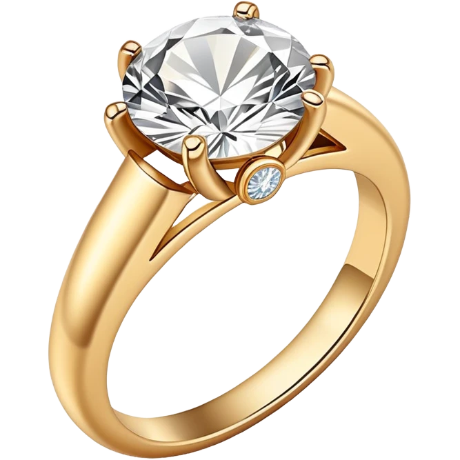 Cream wedding ring with stone emoji