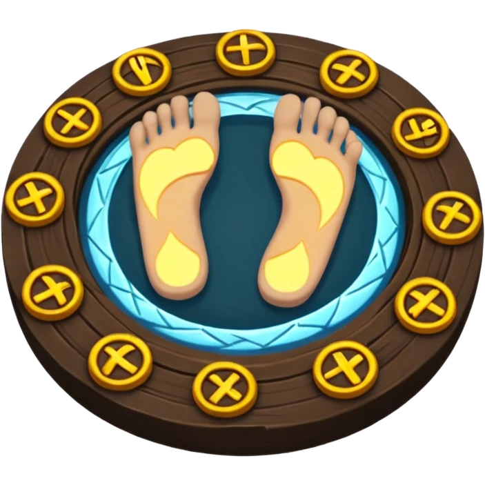 rune circle lighting under character feet realization emoji