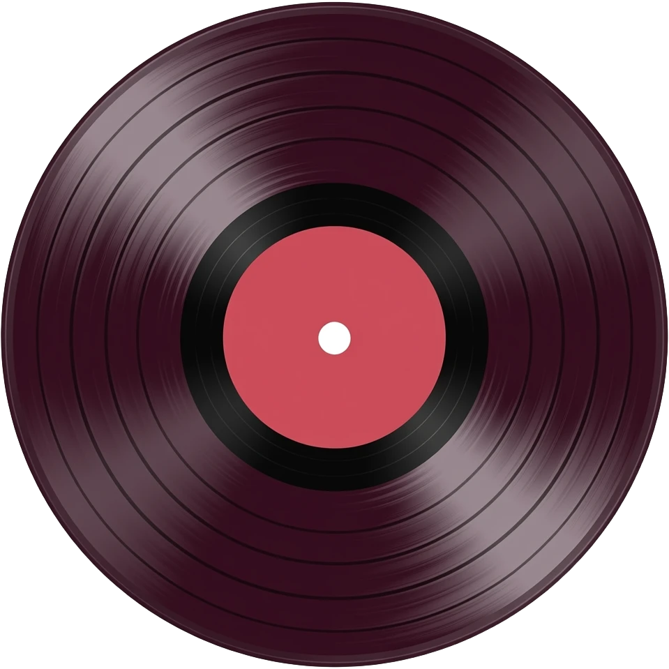 Vinyl record, redish maroon Burgundy with gloss, high quality emoji