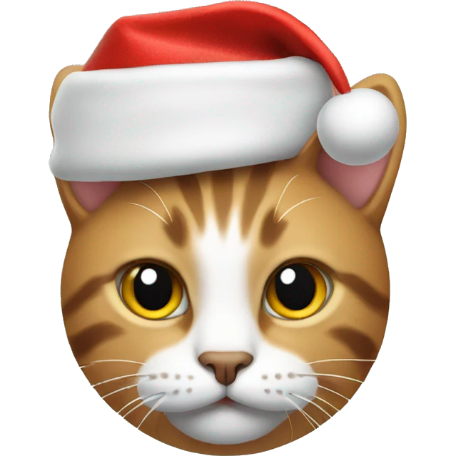 Cat with a Christmas hat on emoji