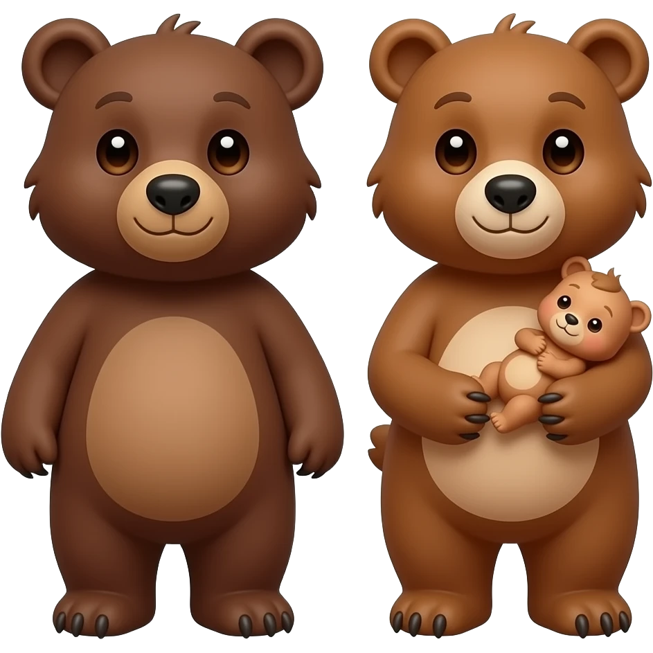 Kopa the teenage brown bear and  “Wóúniǎ” the female brown tan bear with their future baby emoji