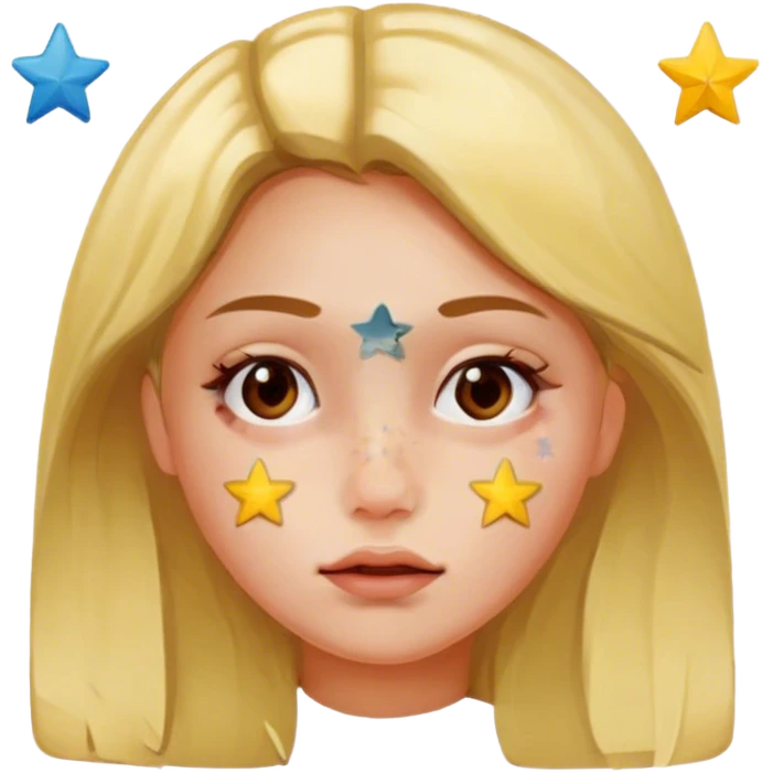 Pimple stars patch on girl’s face  emoji