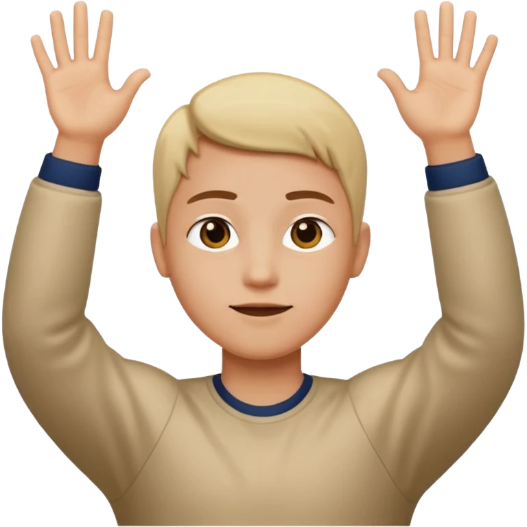 Una persona levantando los brazos y que en el brazo derecho tenga un 6 y en el otro un 7 emoji