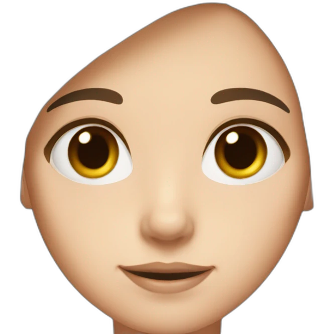Girl white skin brown straight hair brown eyes emoji