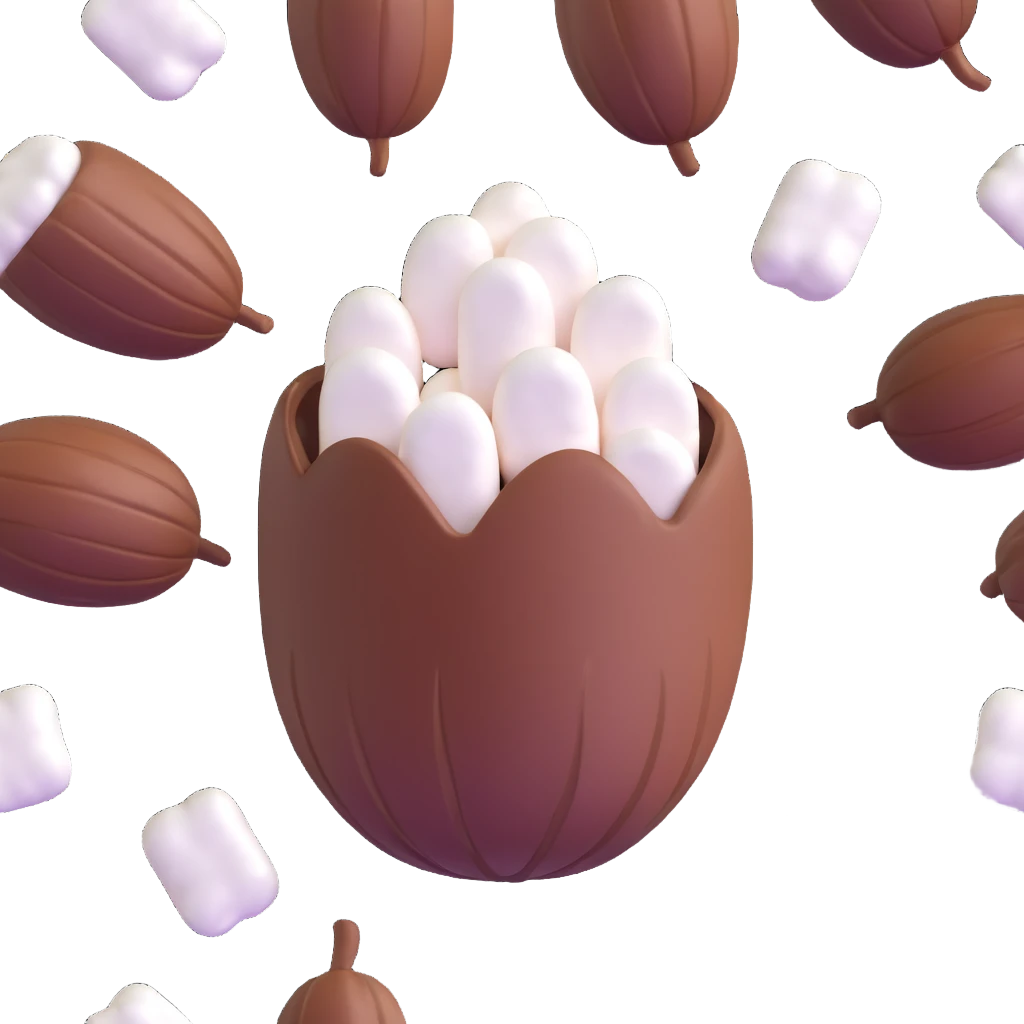 cacao pod with marshmallows emoji