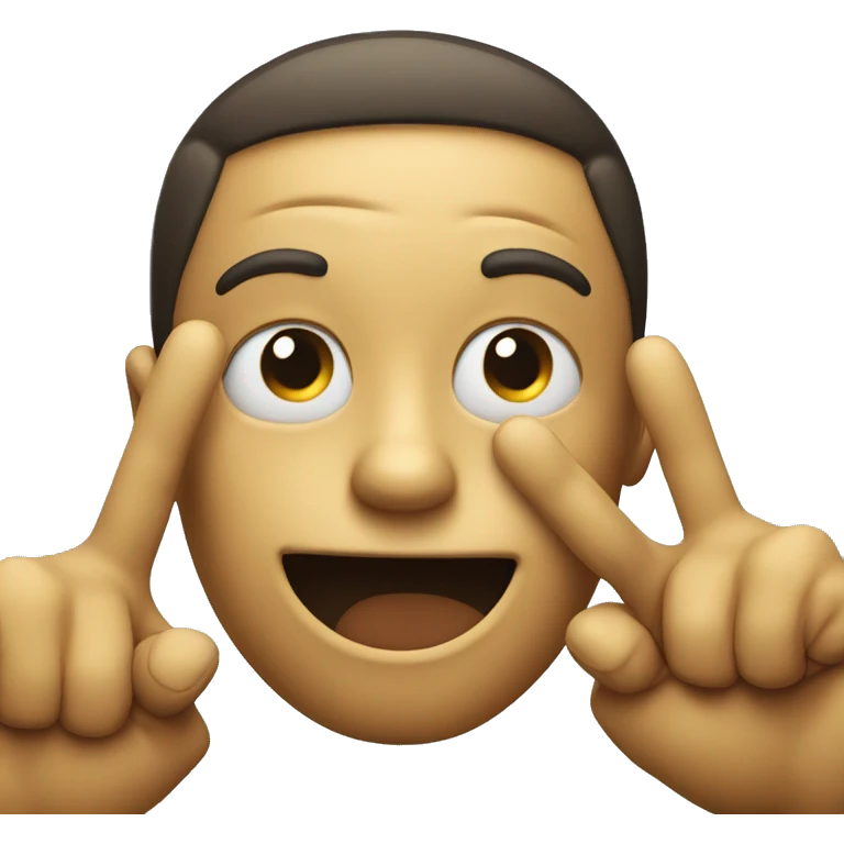 a smiley face having two fingers beside his head like a gun emoji