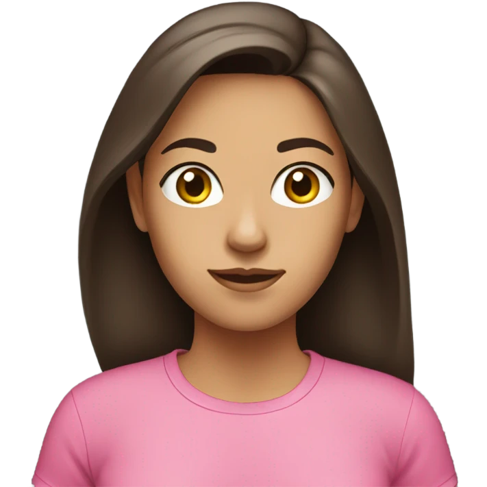 Brunette with pink T-shirt emoji