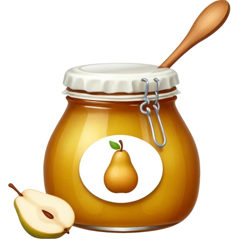 pear jam with a wooden spoon   emoji
