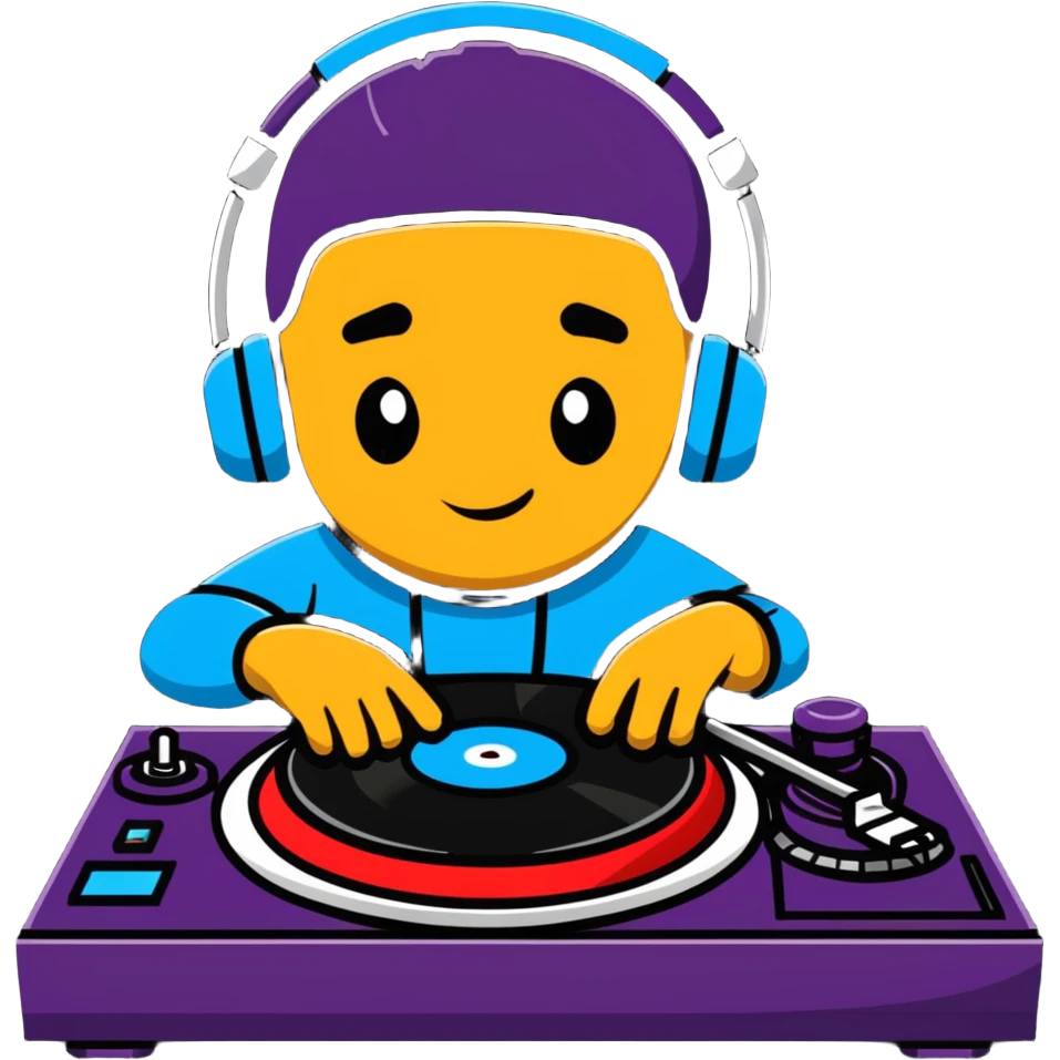 DJ mixing beats on turntables emoji