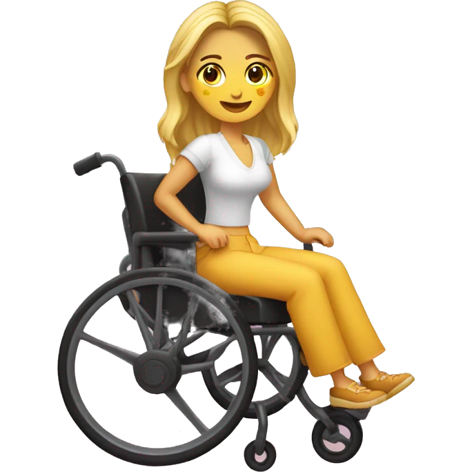 Chica rubia en silla de ruedas  emoji