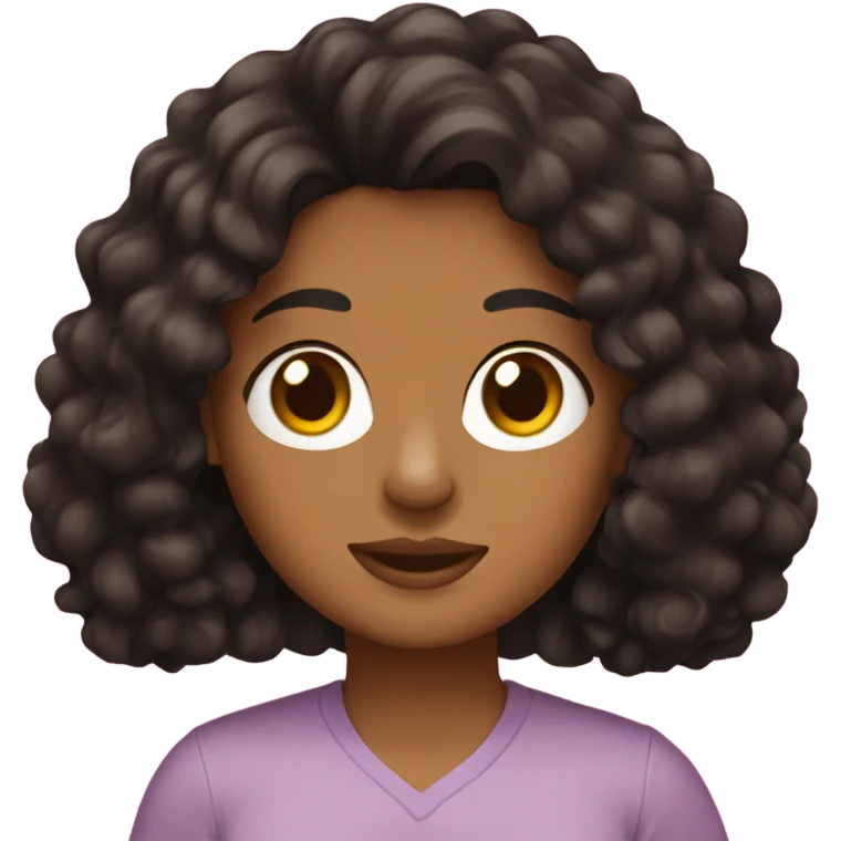 Black haired Latina with a brown cavapoo emoji