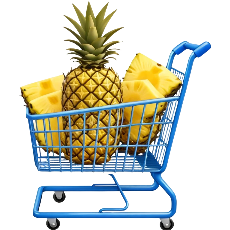 pineapples in a blue Shopping cart  emoji