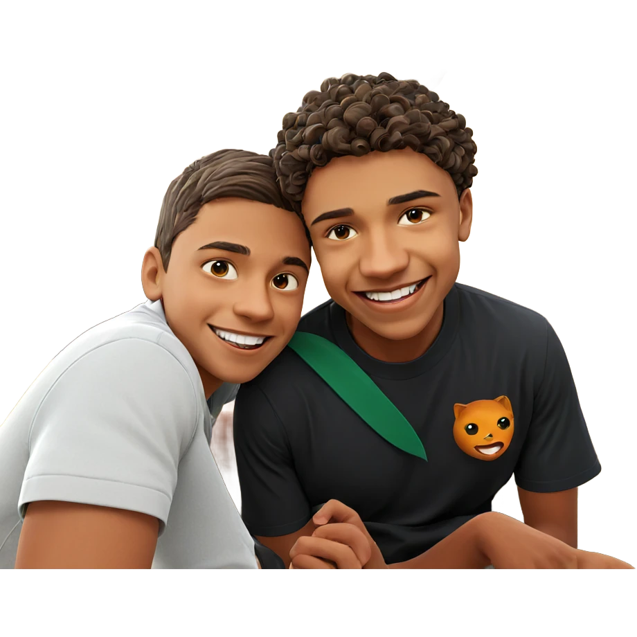 smiling boys in nature emoji