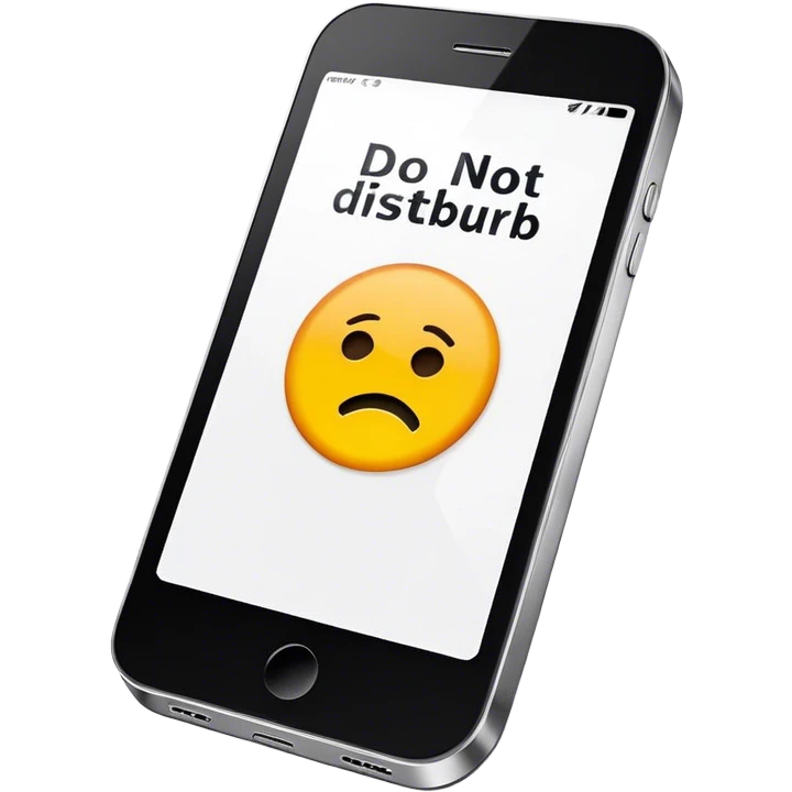 a mobile phone holding up a ‘do not disturb’ sign emoji