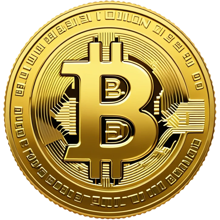 Bitcoin cryptocurrency gold coin with the B symbol emoji