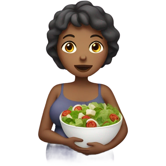 pregnant woman with salad emoji