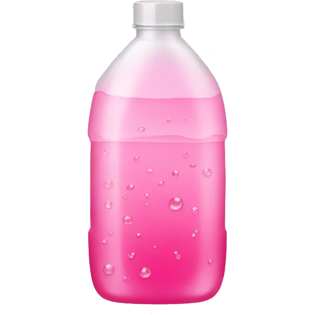 plastic bottle with crystaline pink liquid emoji